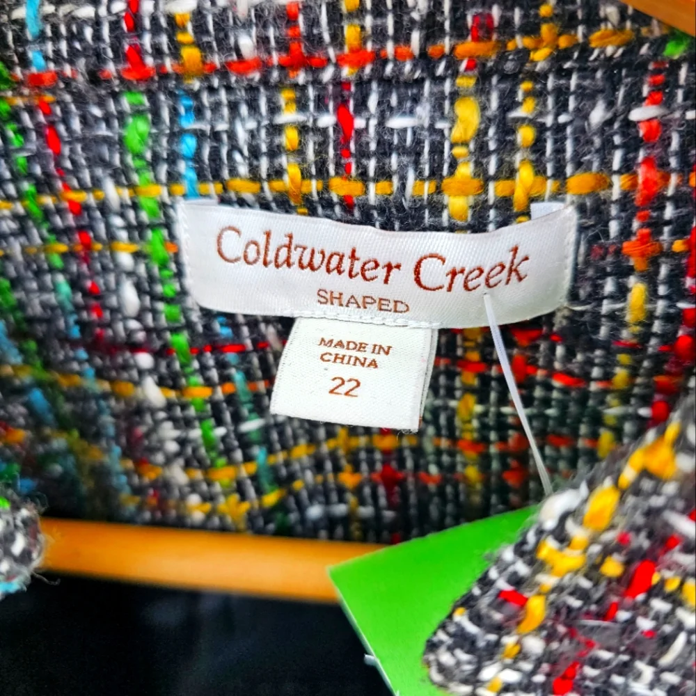 Coldwater Creek Vibrant Tweed Jacket Cardigan - Picture 3 of 6